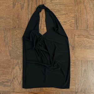 Elegant Black Halter Neck Tank Top